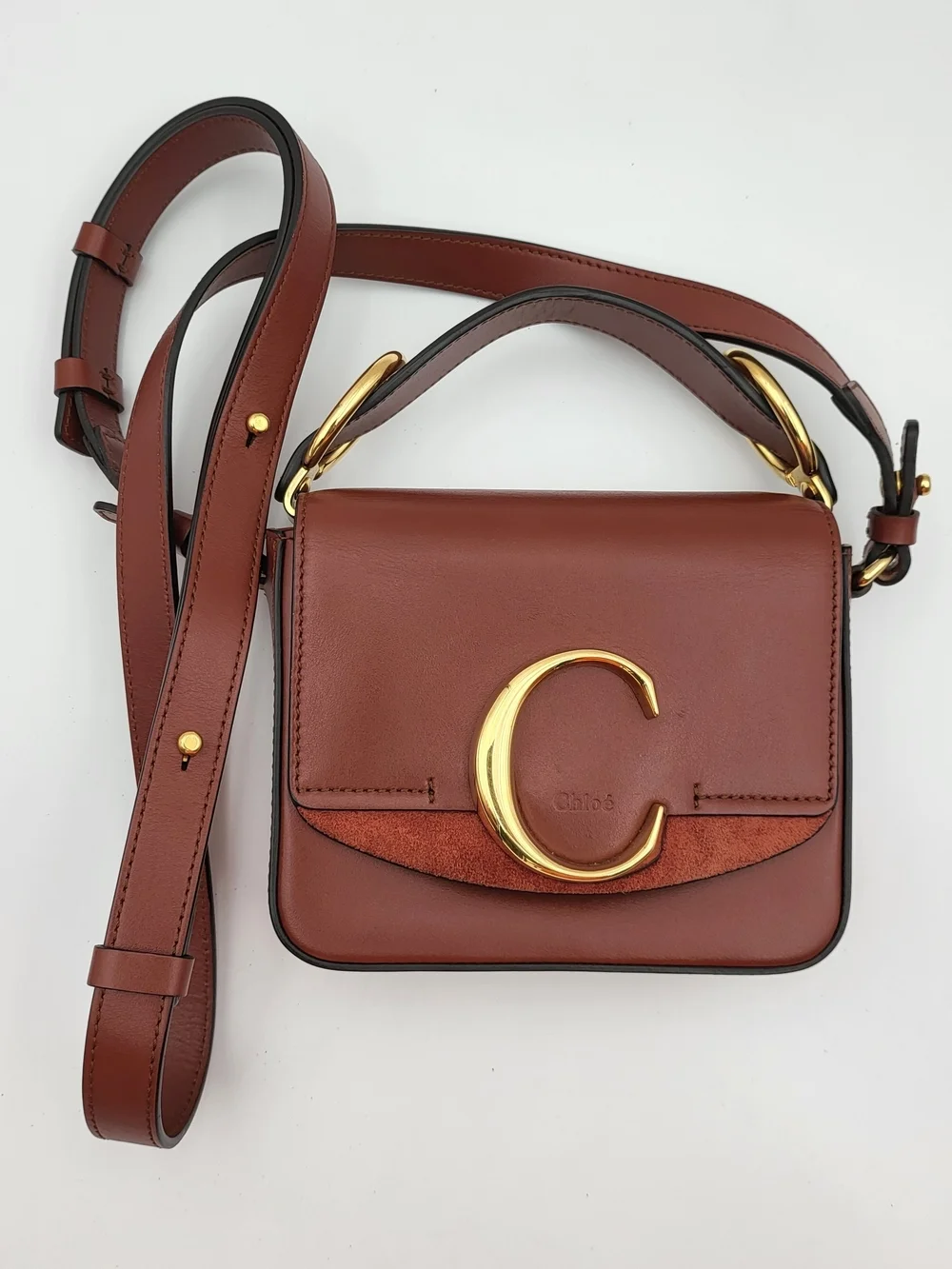 Chloé Calfskin Leather 'C' Mini Crossbody Bag, Auth w/COA.